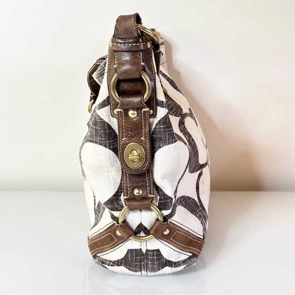 Coach Legacy Cotton Carly Bag Brown Leather Brass Hardware No. A07743-10795 - Picture 7 of 12